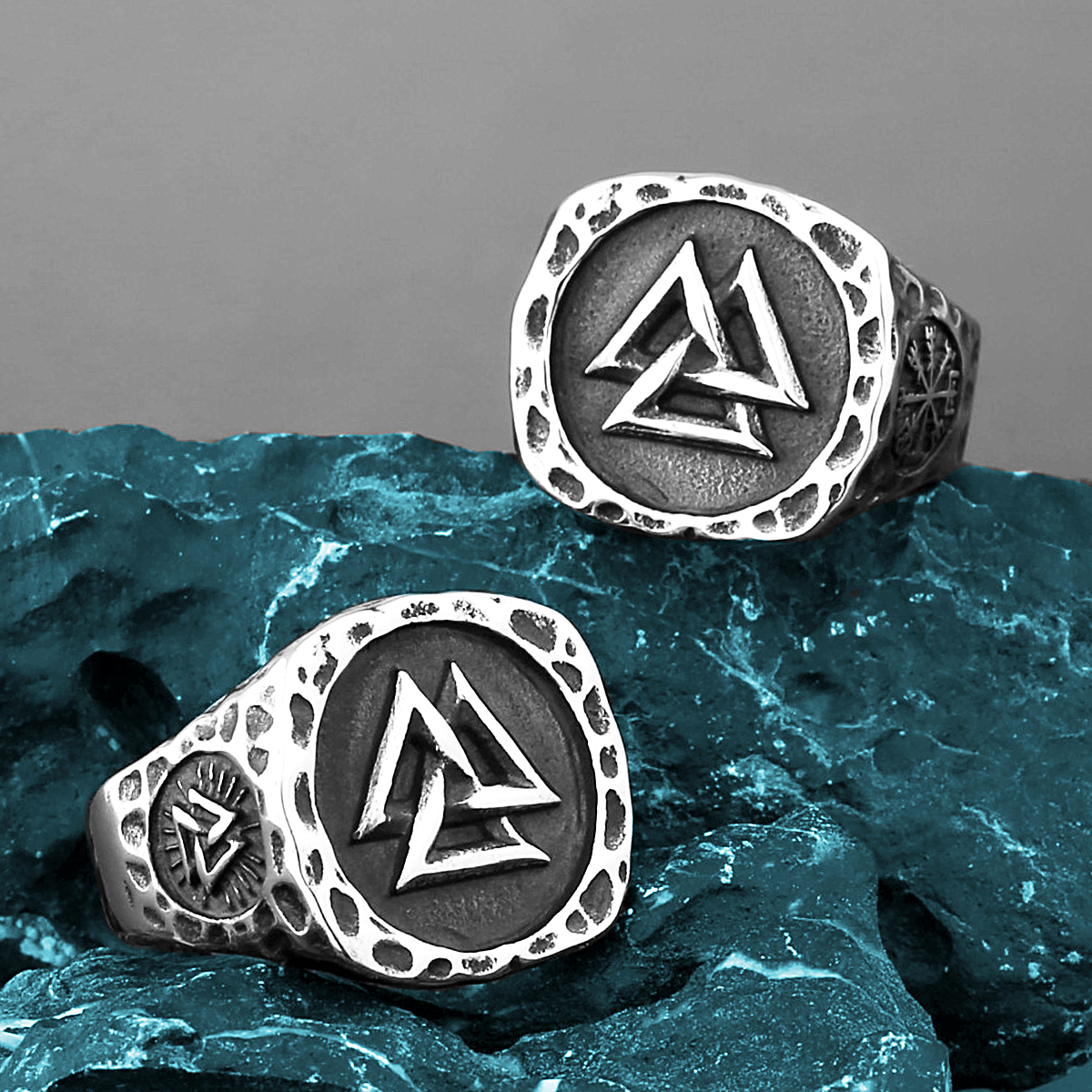 Bague Viking Valknut en Acier Inoxydable — vue 2