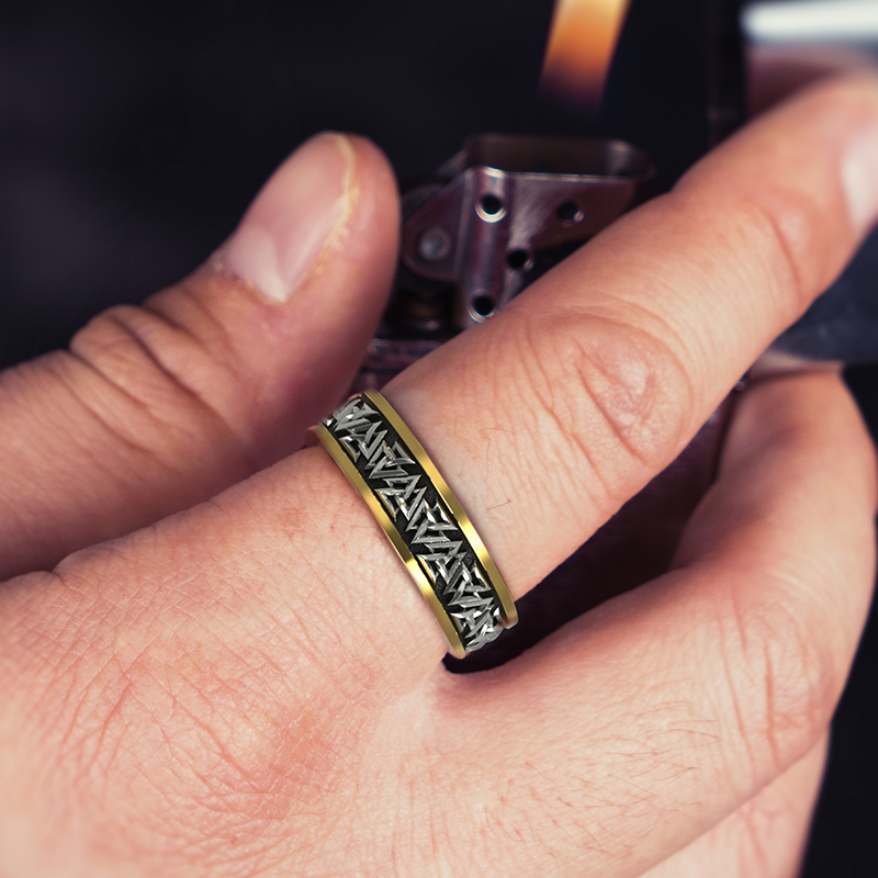Bague Viking nordique en argent — vue 3