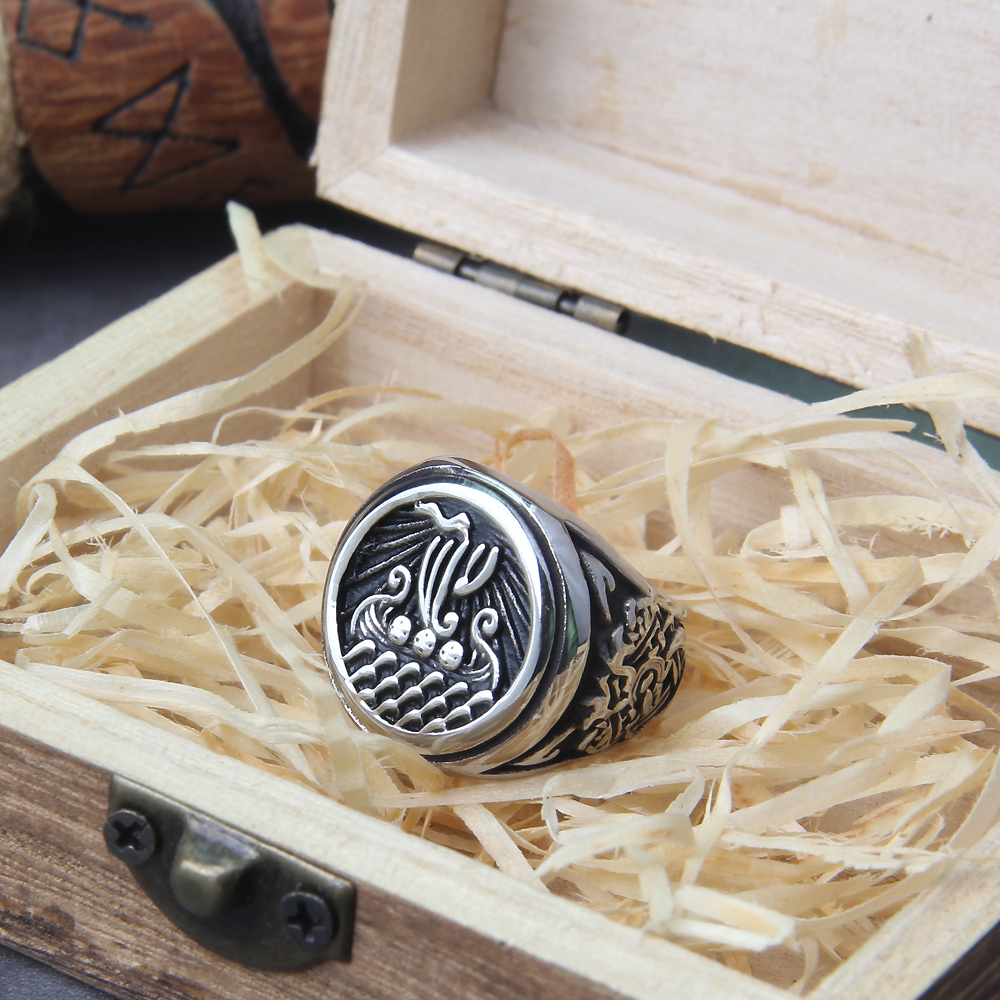 Bague viking drakkar — vue 2