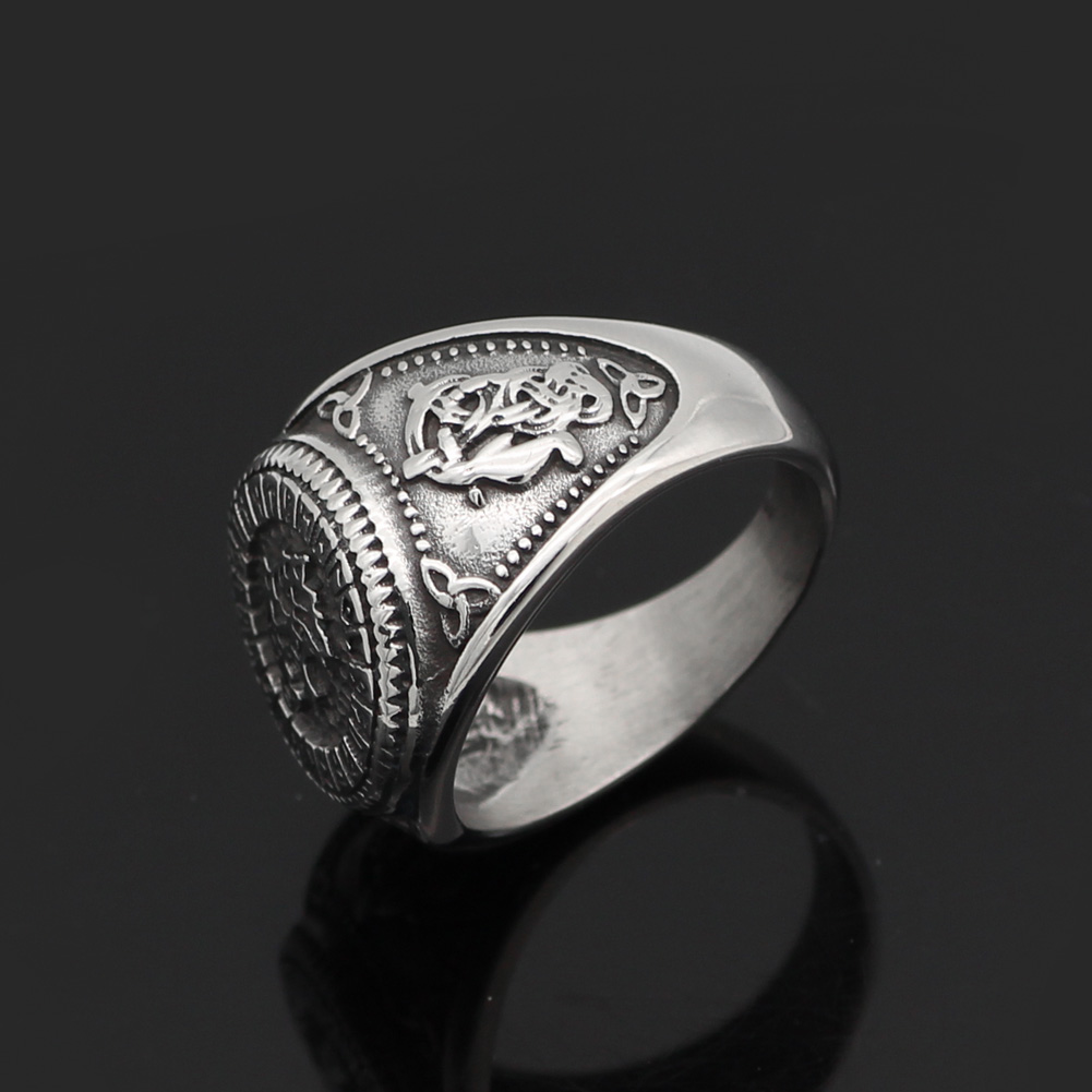Bague viking tête de loup — vue 2