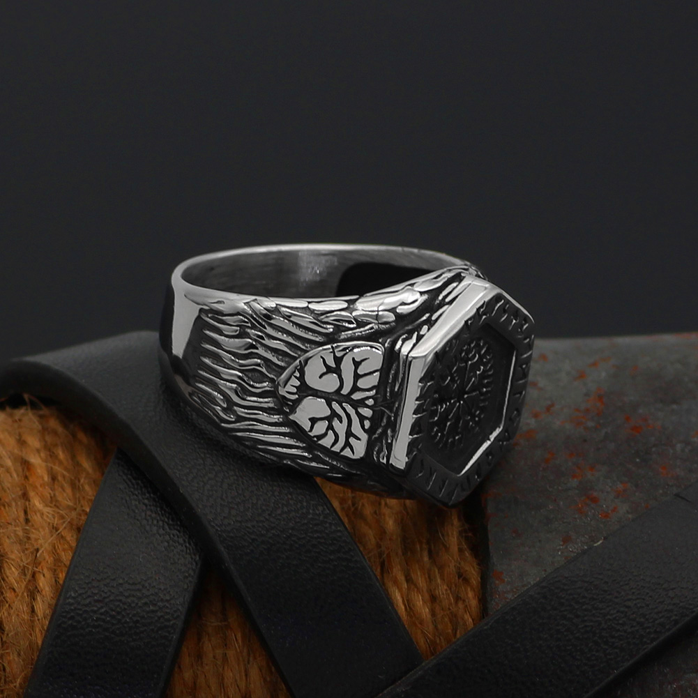 Bague viking boussole runique Vegvisir — vue 2