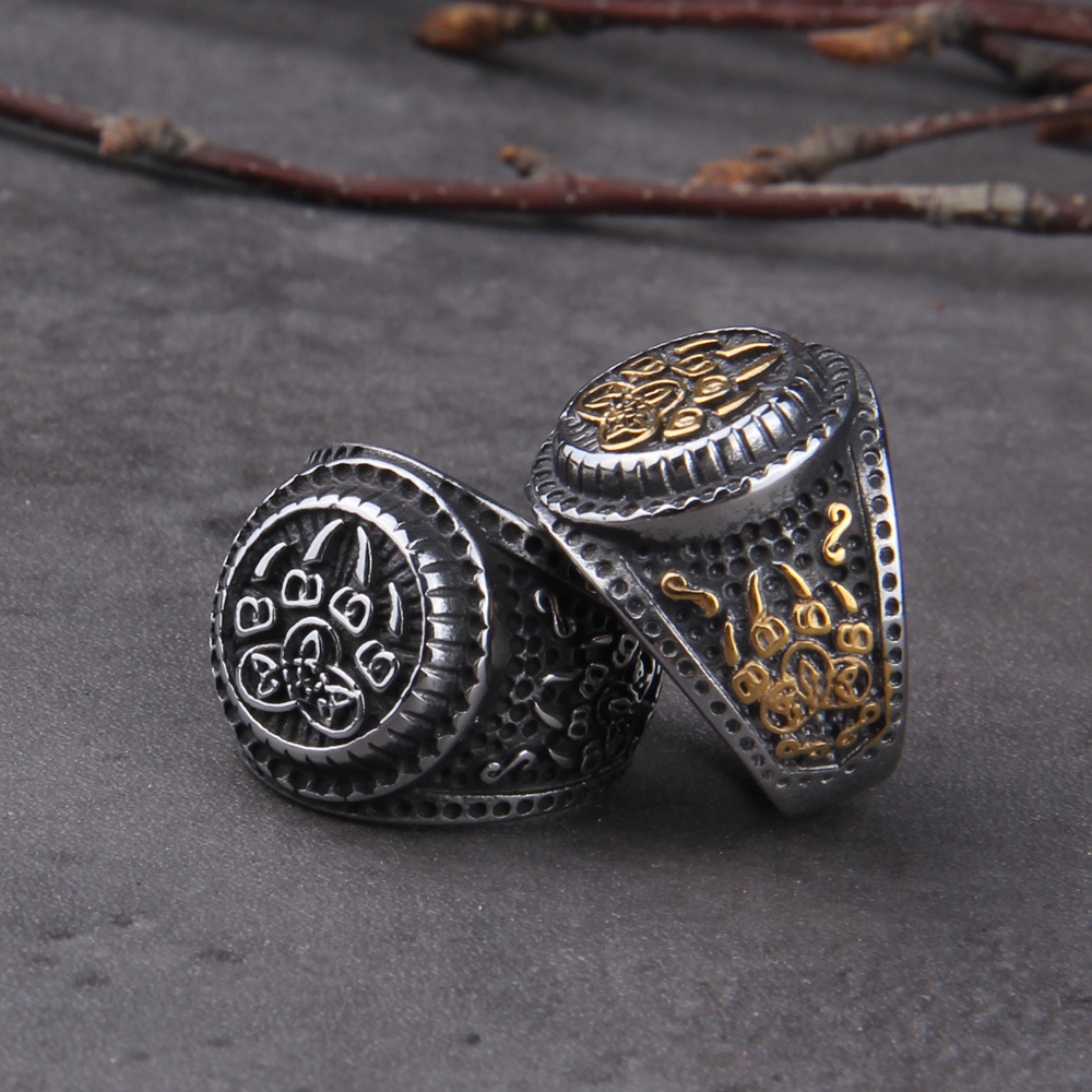 Bague viking Berserker argenté — vue 3