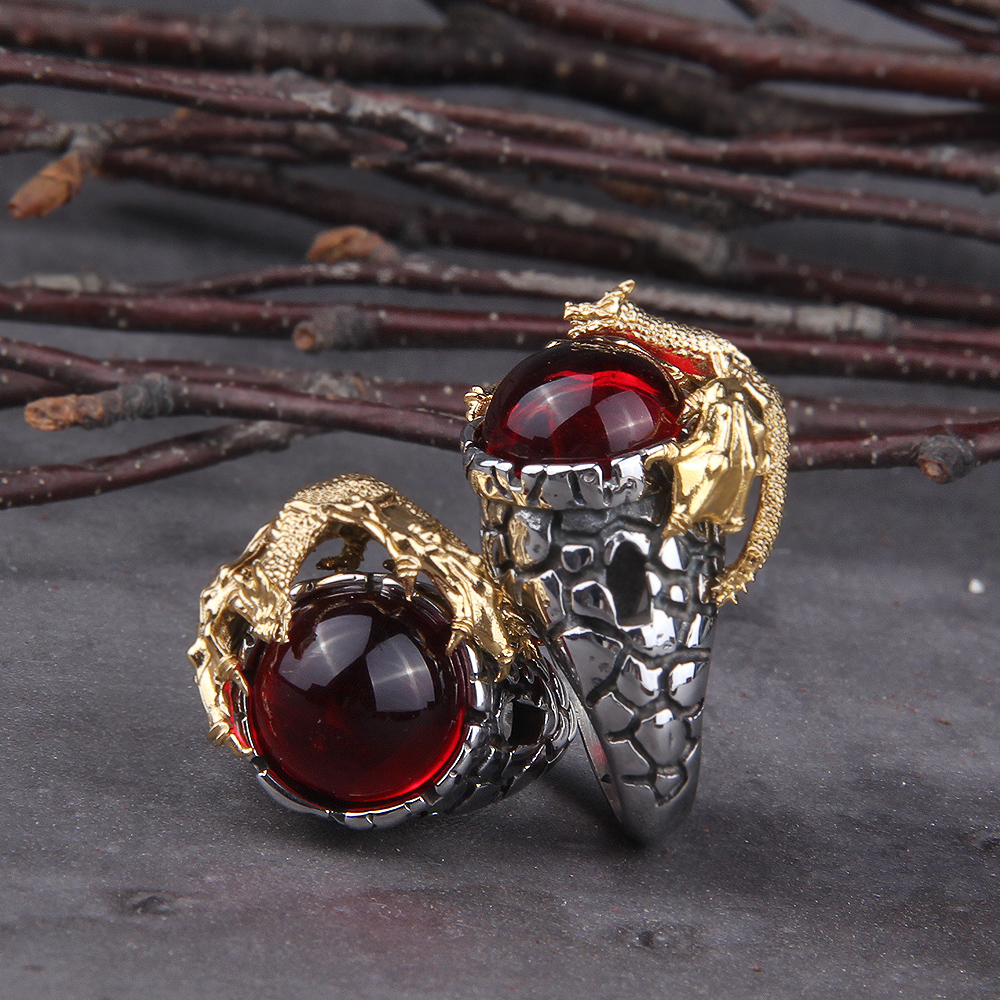 Bague viking Dragon Gardien