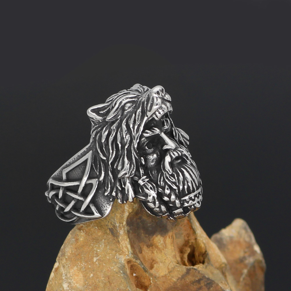 Bague viking Chevalière Odin — vue 3