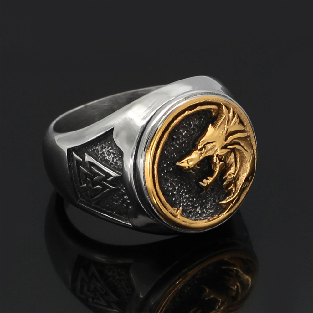 Bague viking Odin loup