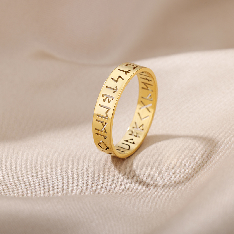 Bague viking Runique de Freya doré