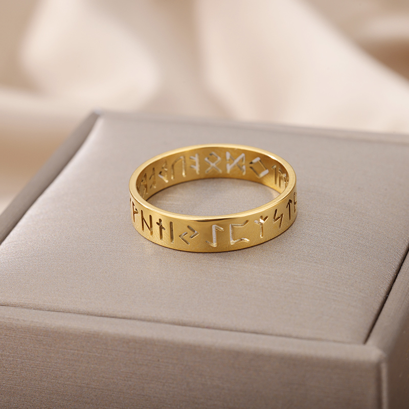 Bague viking Runique de Freya doré — vue 3