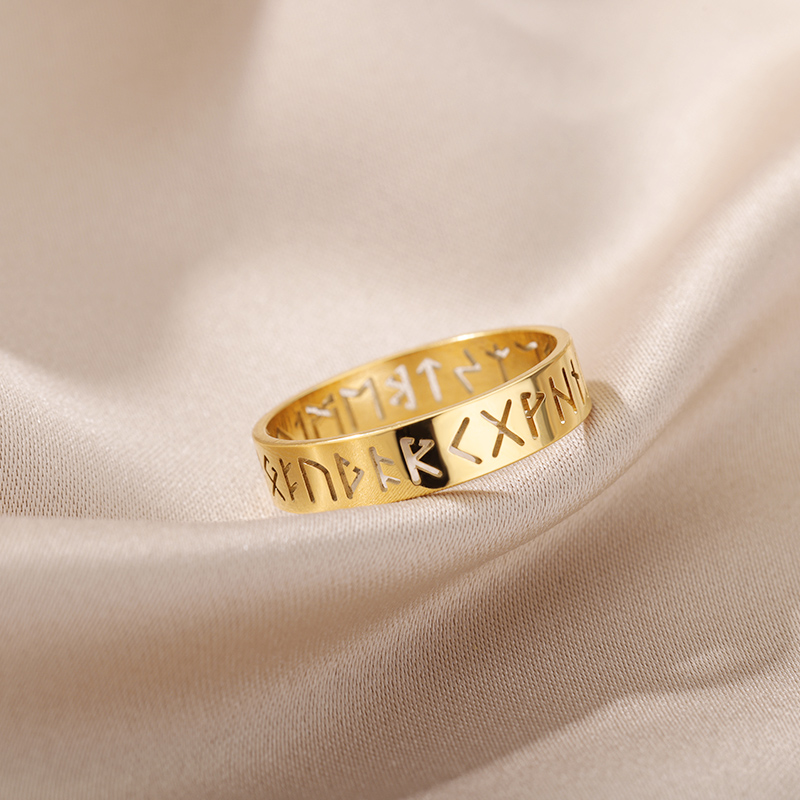 Bague viking Runique de Freya doré — vue 2