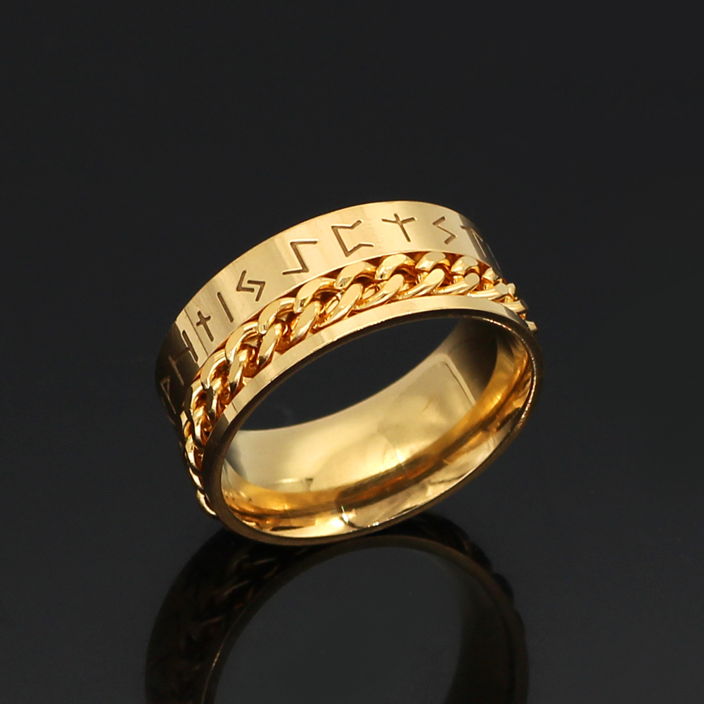 Bague viking tressé doré — vue 2