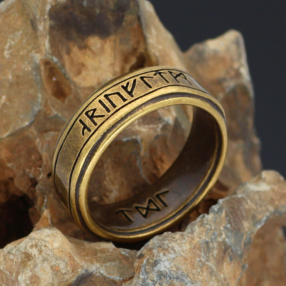 Bague viking runes en acier inoxydable — vue 2