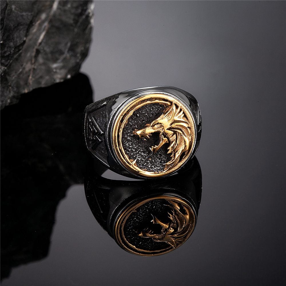 Bague viking Odin loup — vue 2