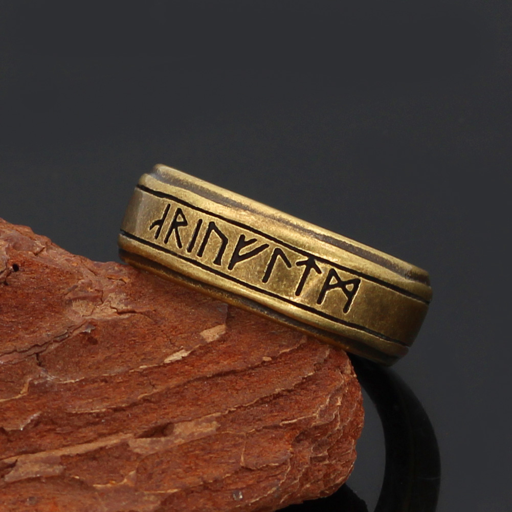 Bague viking runes en acier inoxydable