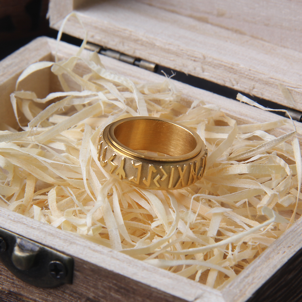 Bague viking rustique dorée