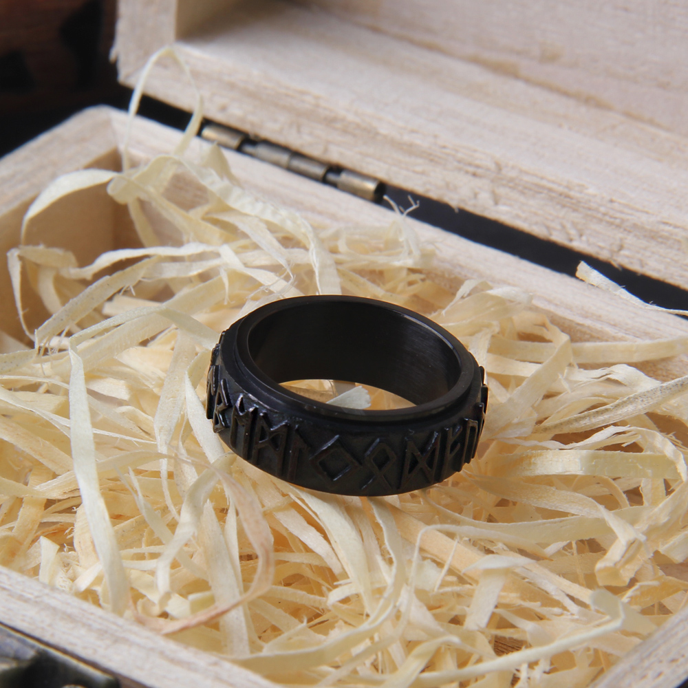 Bague viking rustique noir