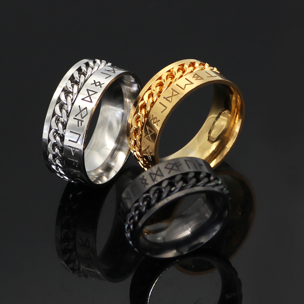 Bague viking tressé noir — vue 2