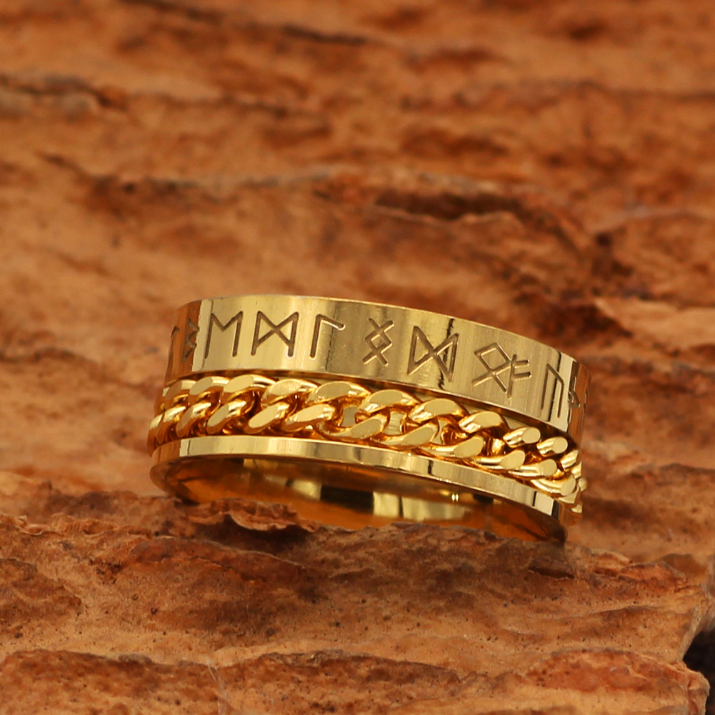 Bague viking tressé doré