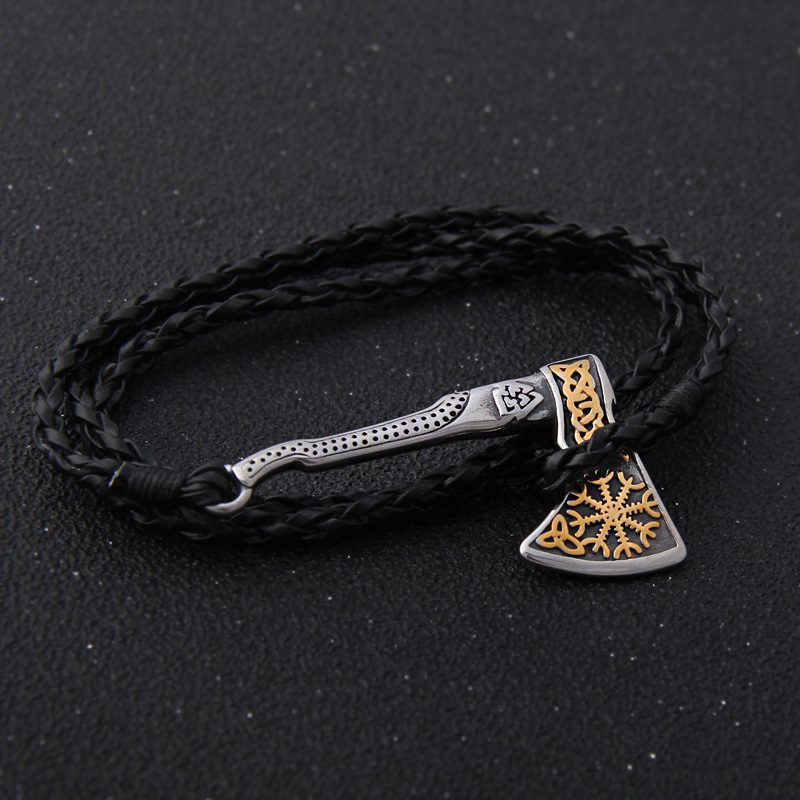 Bracelet Viking Hache Vagabond doré