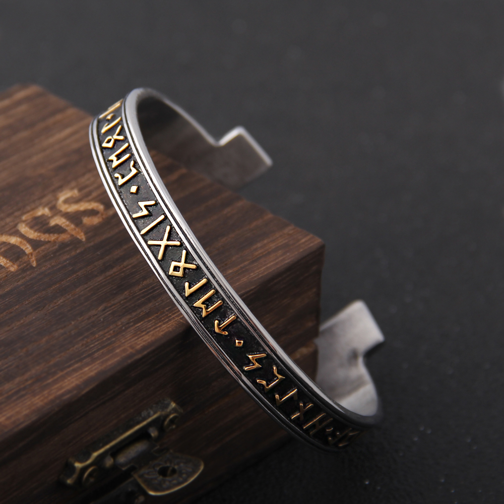 Bracelet Viking runique argenté — vue 3