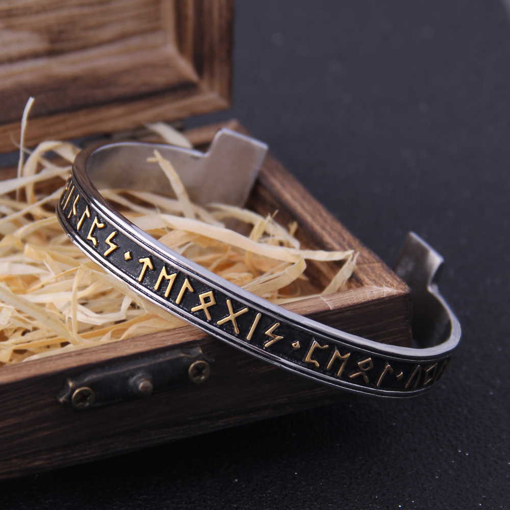 Bracelet Viking runique argenté — vue 2