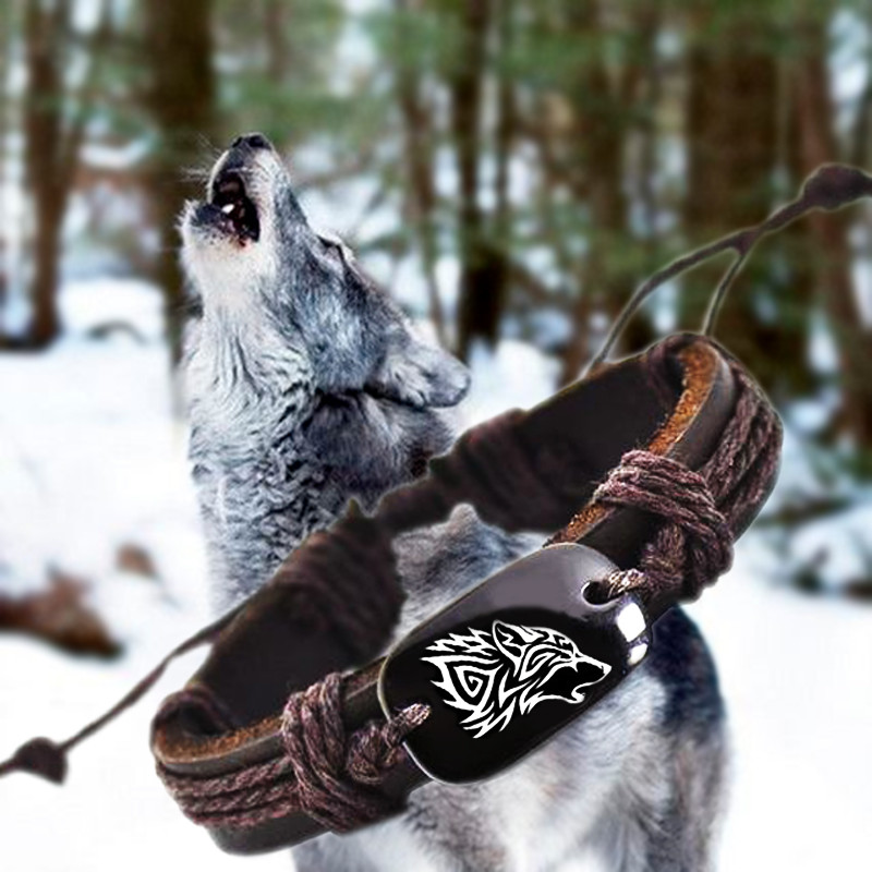 Bracelet viking en corde loup — vue 2