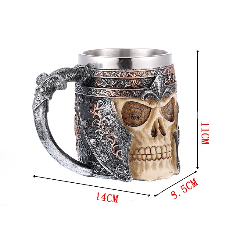 Chope Viking tête de mort avec poignée — vue 4
