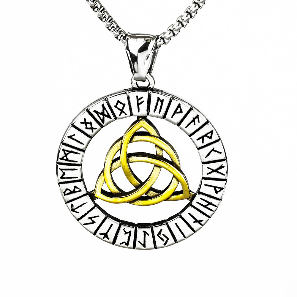 Collier viking Triskèle doré — vue 2
