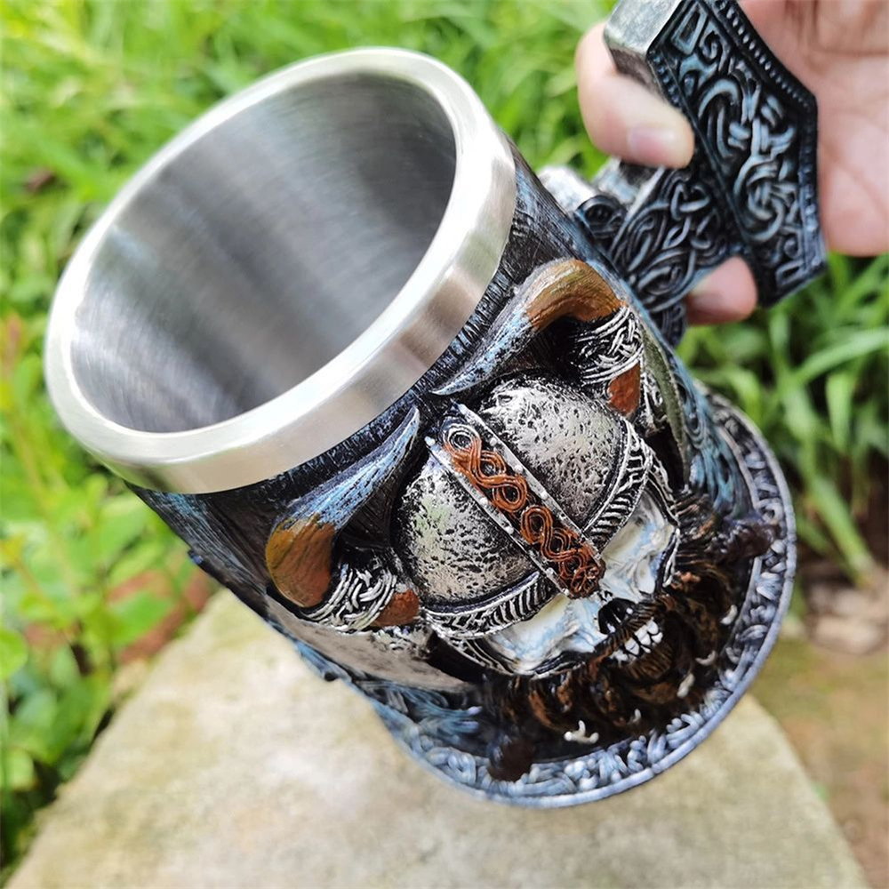 Chope Viking tête de guerrier — vue 3