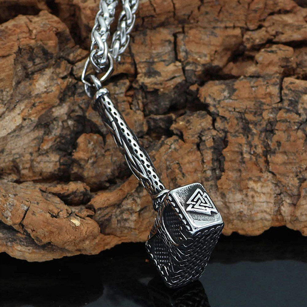 Collier viking Mjolnir orné de l'arbre de vie Yggdrasil — vue 3