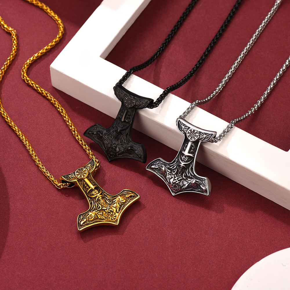 Collier Viking Ancre d'Odin noir — vue 2