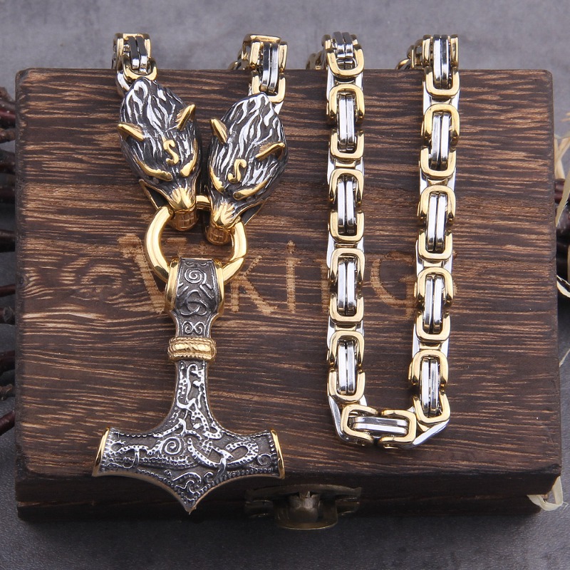 Collier Viking Loup Sköll et Hati