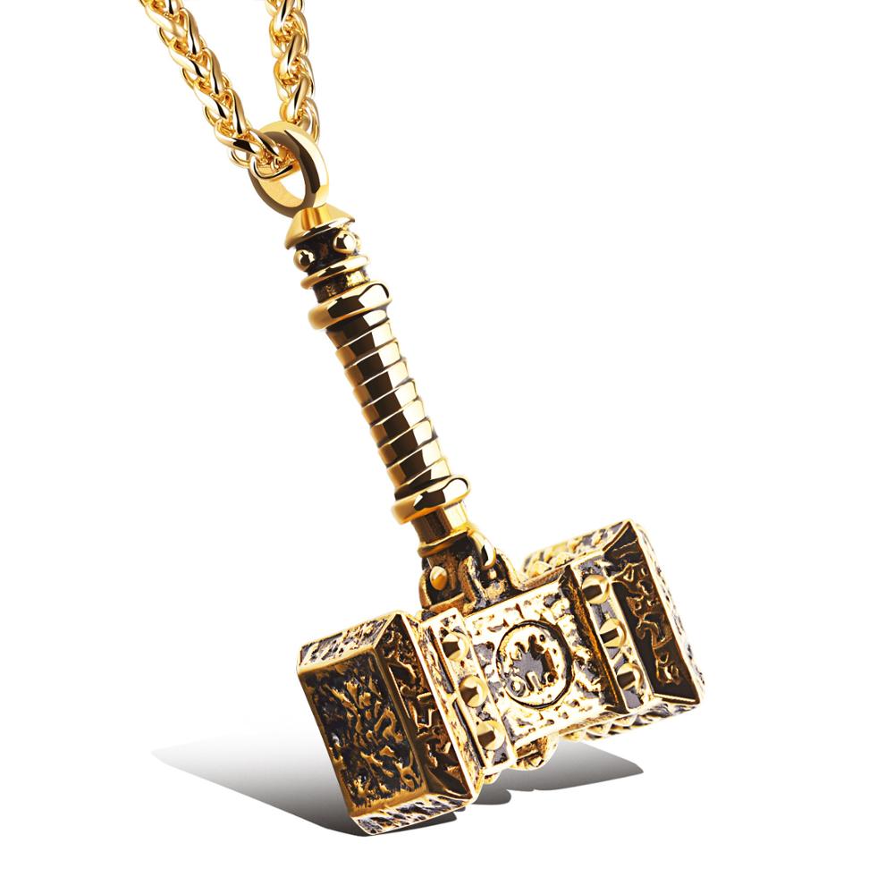 Collier Viking Marteau Thor doré