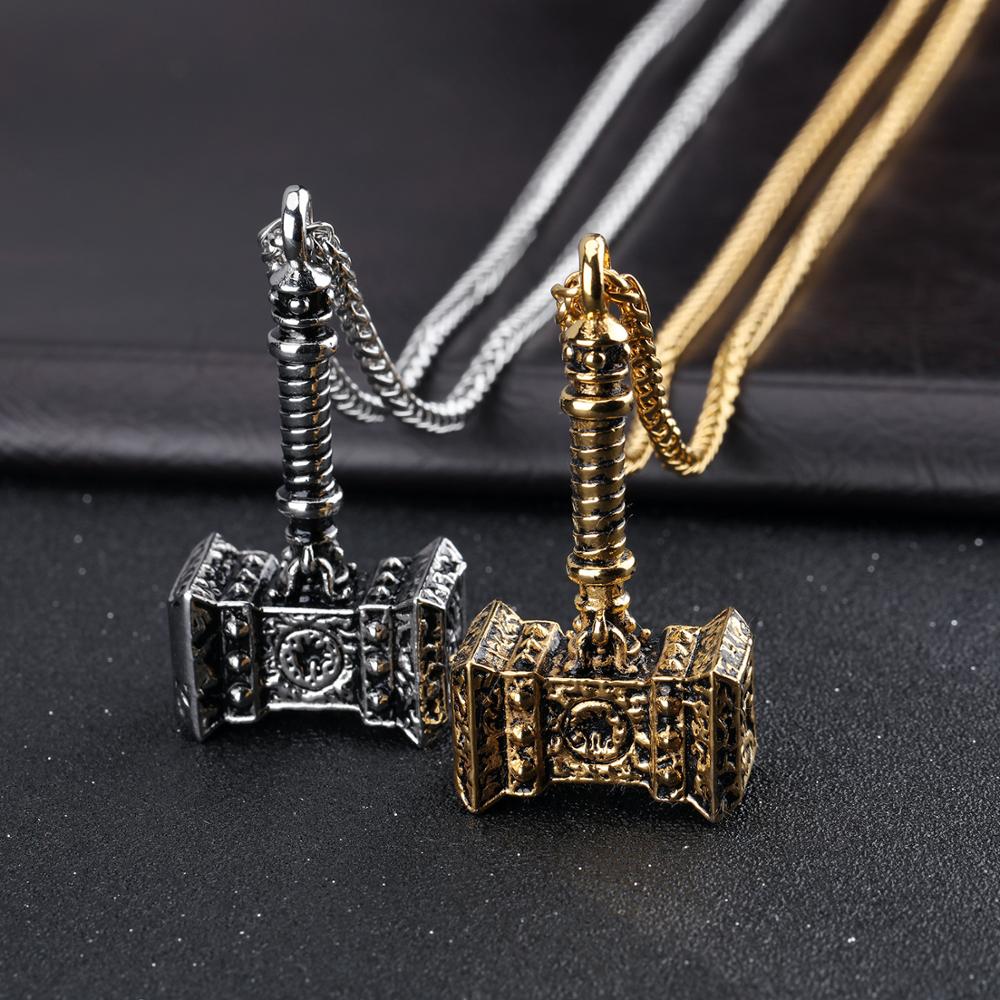Collier Viking Marteau Thor doré — vue 2