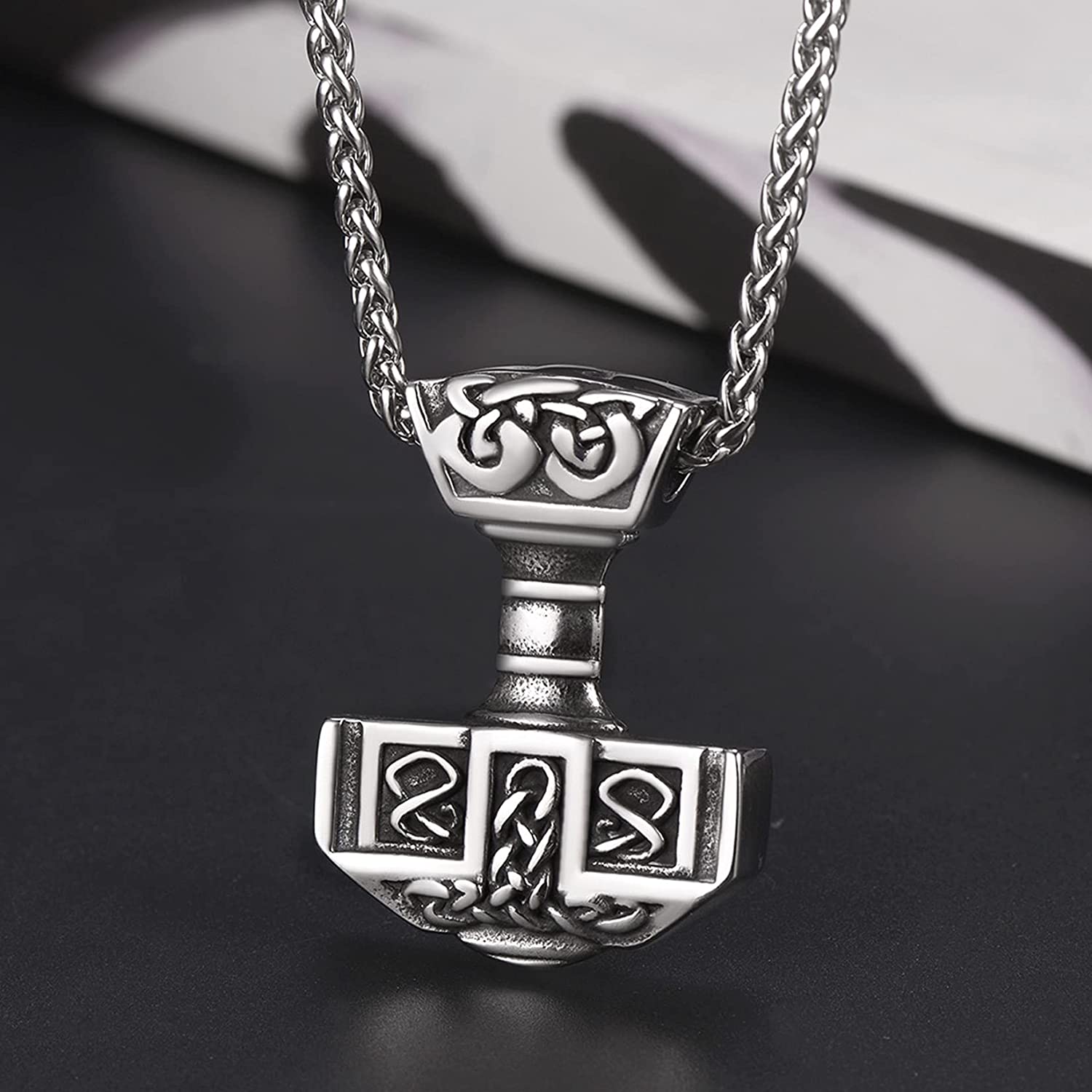 Collier Viking Marteau de Thor argenté