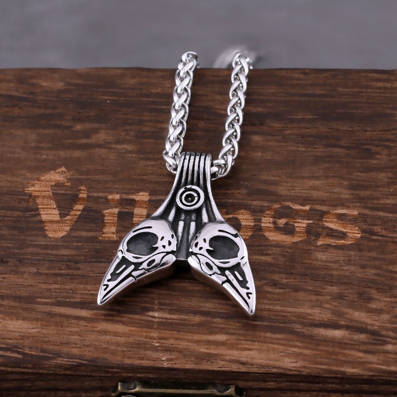 Collier viking tête de Corbeaux — vue 2