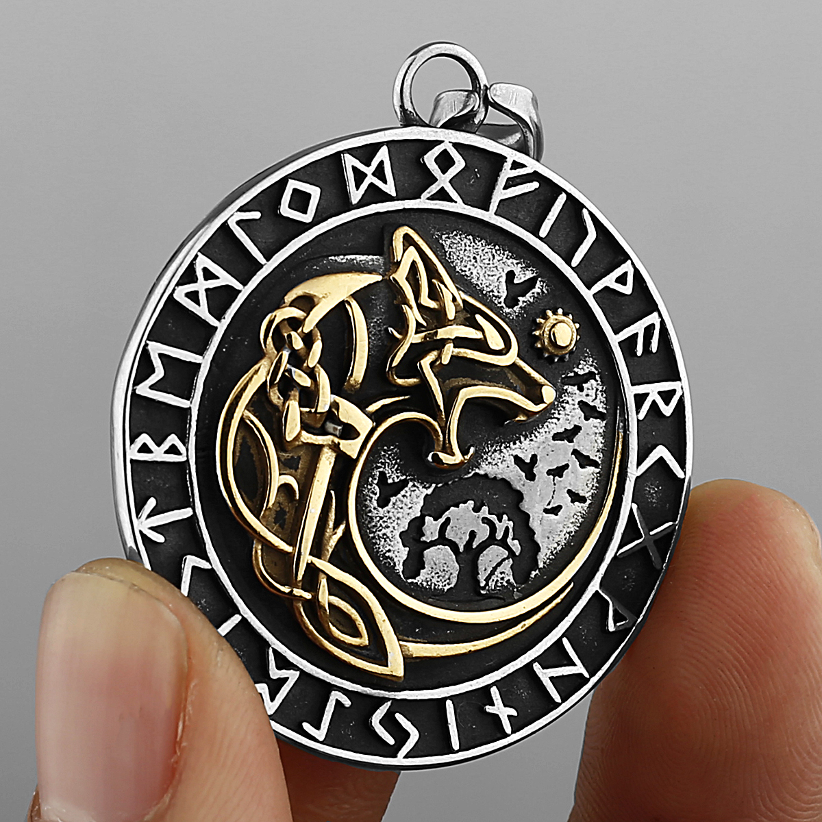 Collier viking Loup Géant Doré — vue 3
