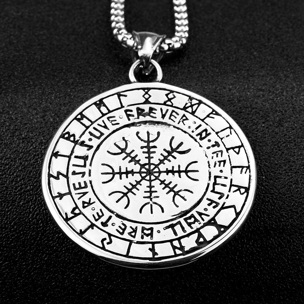 Collier viking Valknut loups d'Odin doré — vue 2