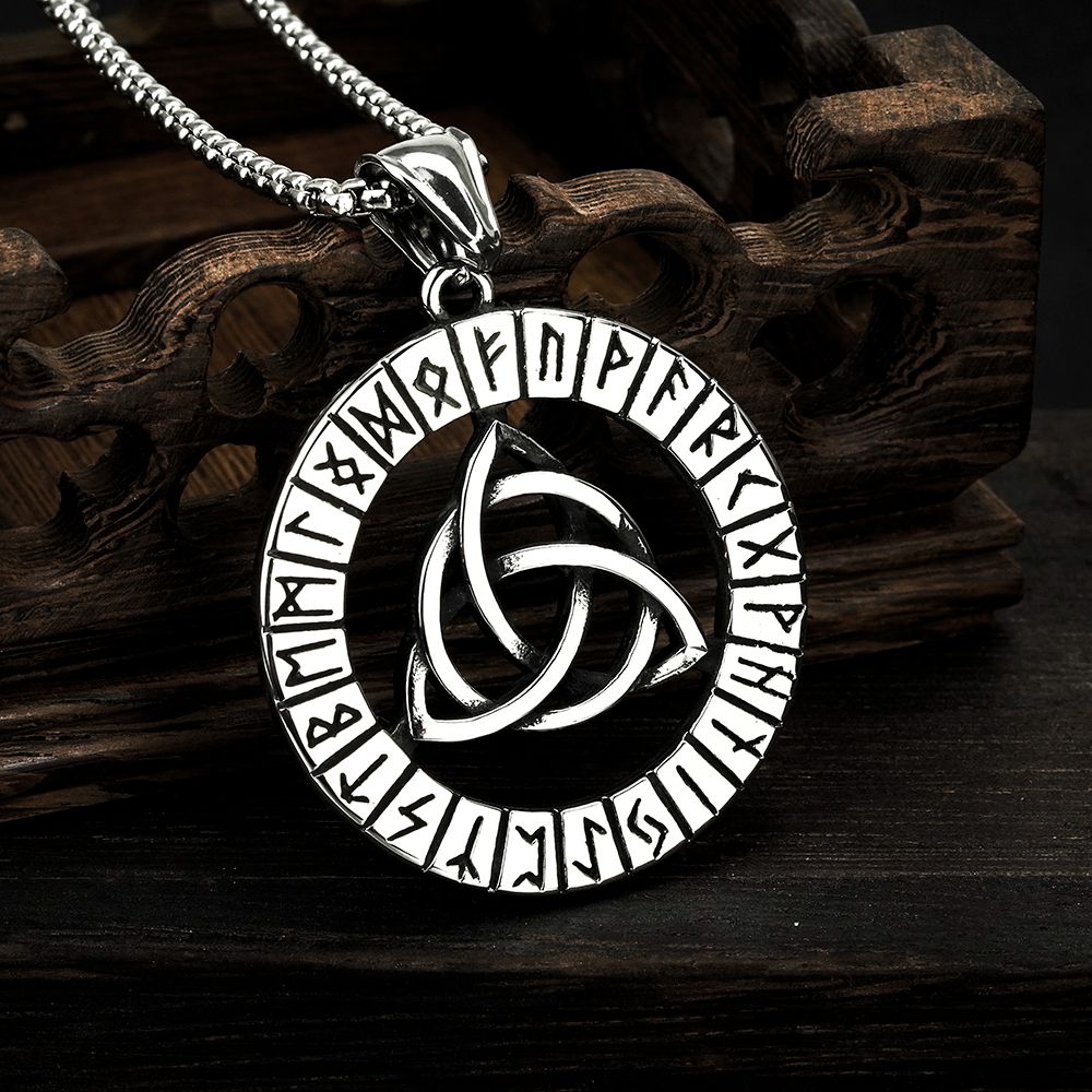Collier viking Triskèle argenté — vue 2