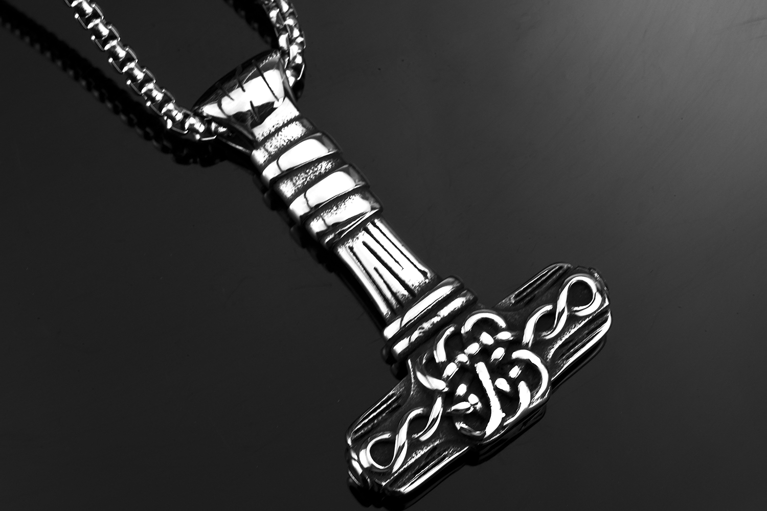 Collier viking du maître de la foudre argenté — vue 2