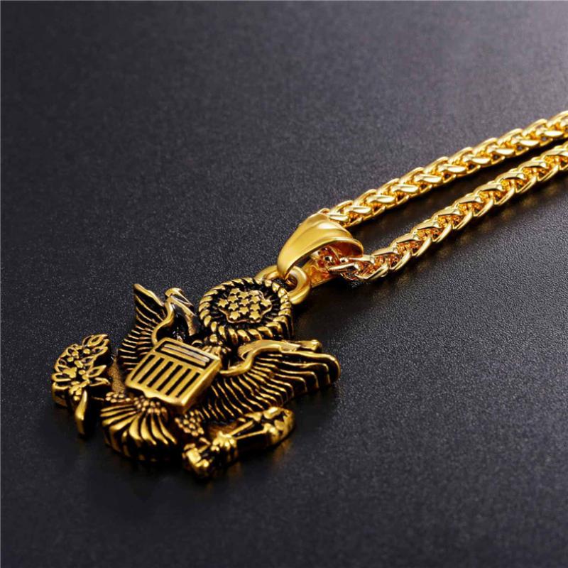 Collier viking de Gloire en acier inoxydable doré — vue 2