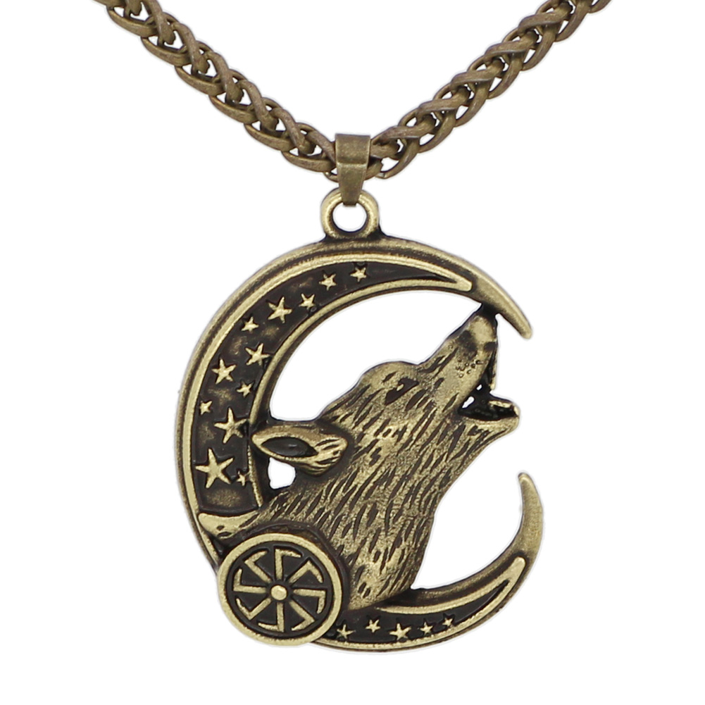 Collier viking loup d'Odin doré