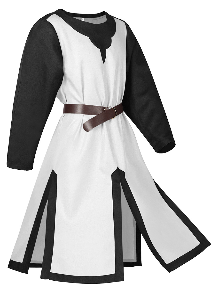 Déguisement viking Chemise Longue blanche et noir