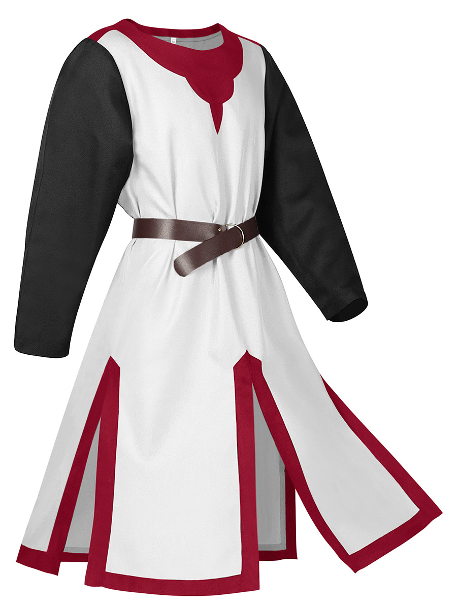 Déguisement viking Chemise Longue blanche et rouge