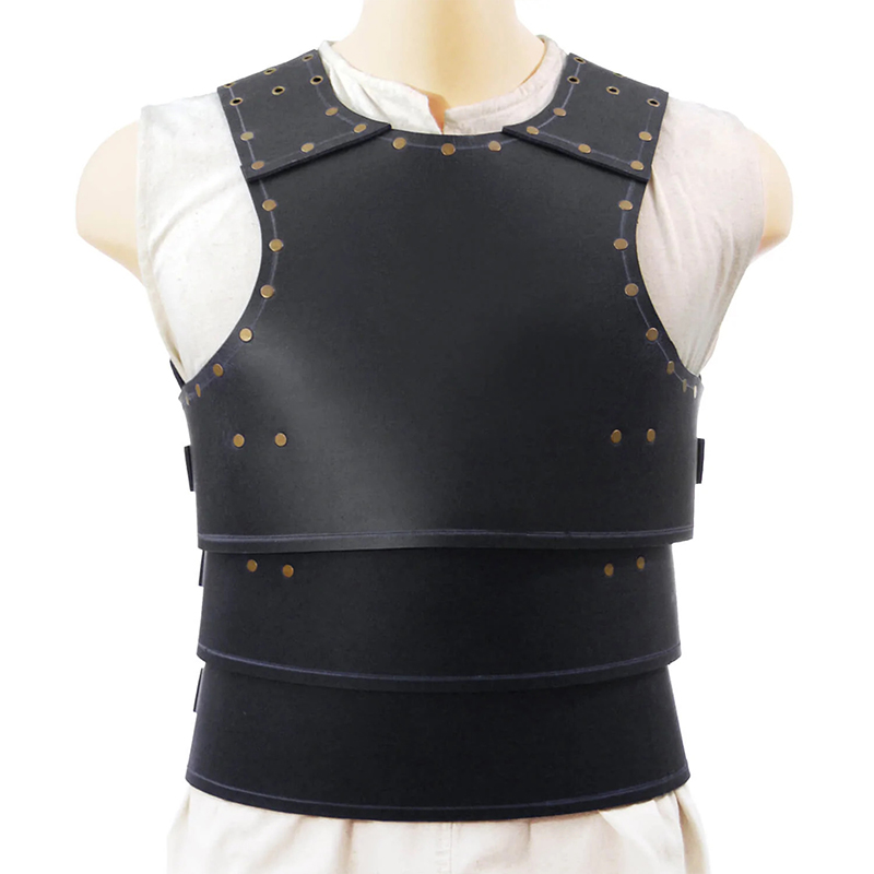 Déguisement viking Gilet en cuir noir