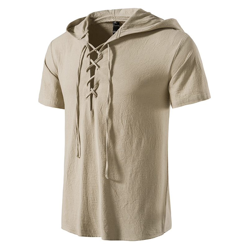 Déguisement viking chemise à capuche beige