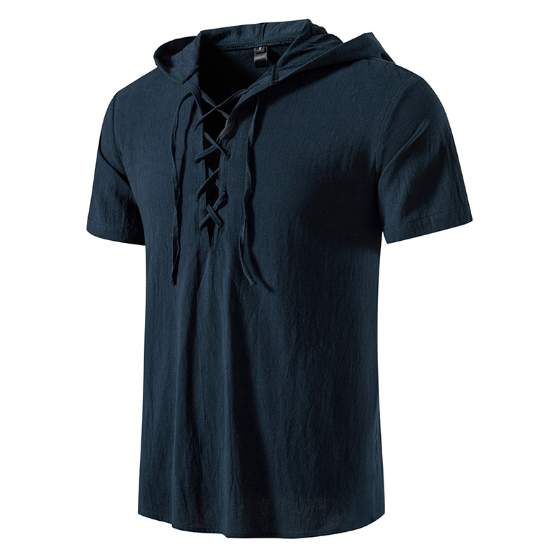 Déguisement viking chemise a capuche bleu