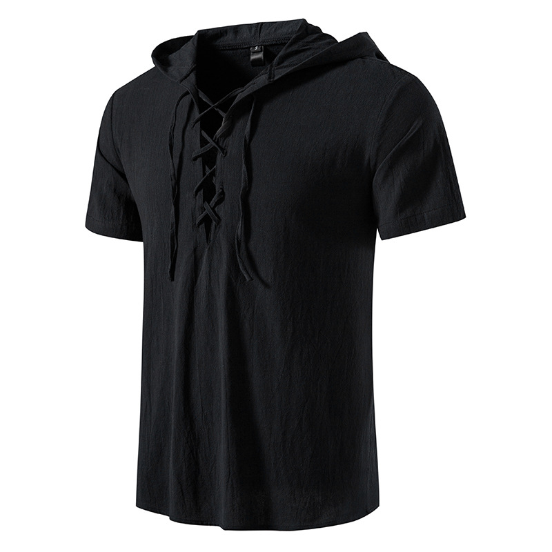 Déguisement viking chemise à capuche noir