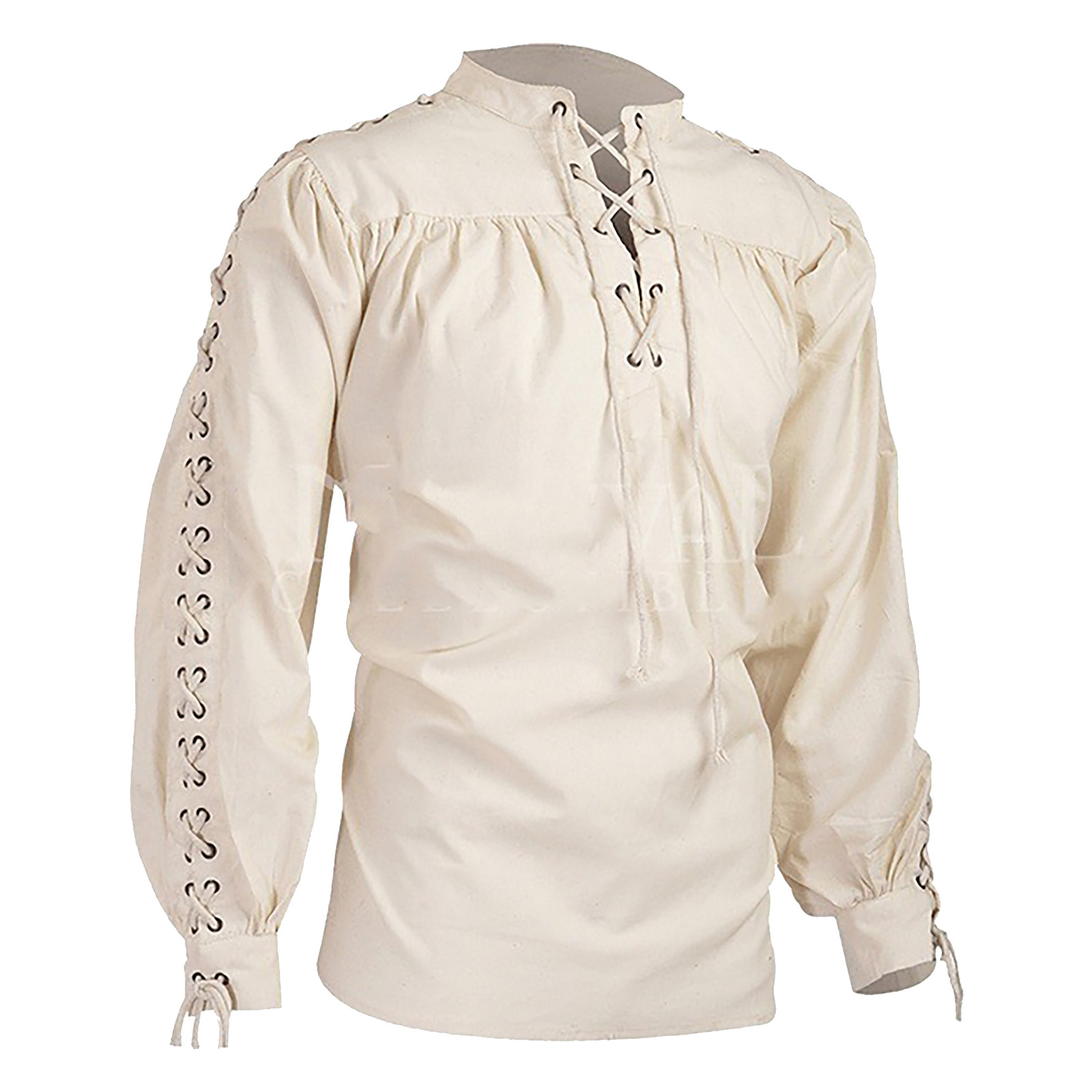 Déguisement viking chemise à lacets beige
