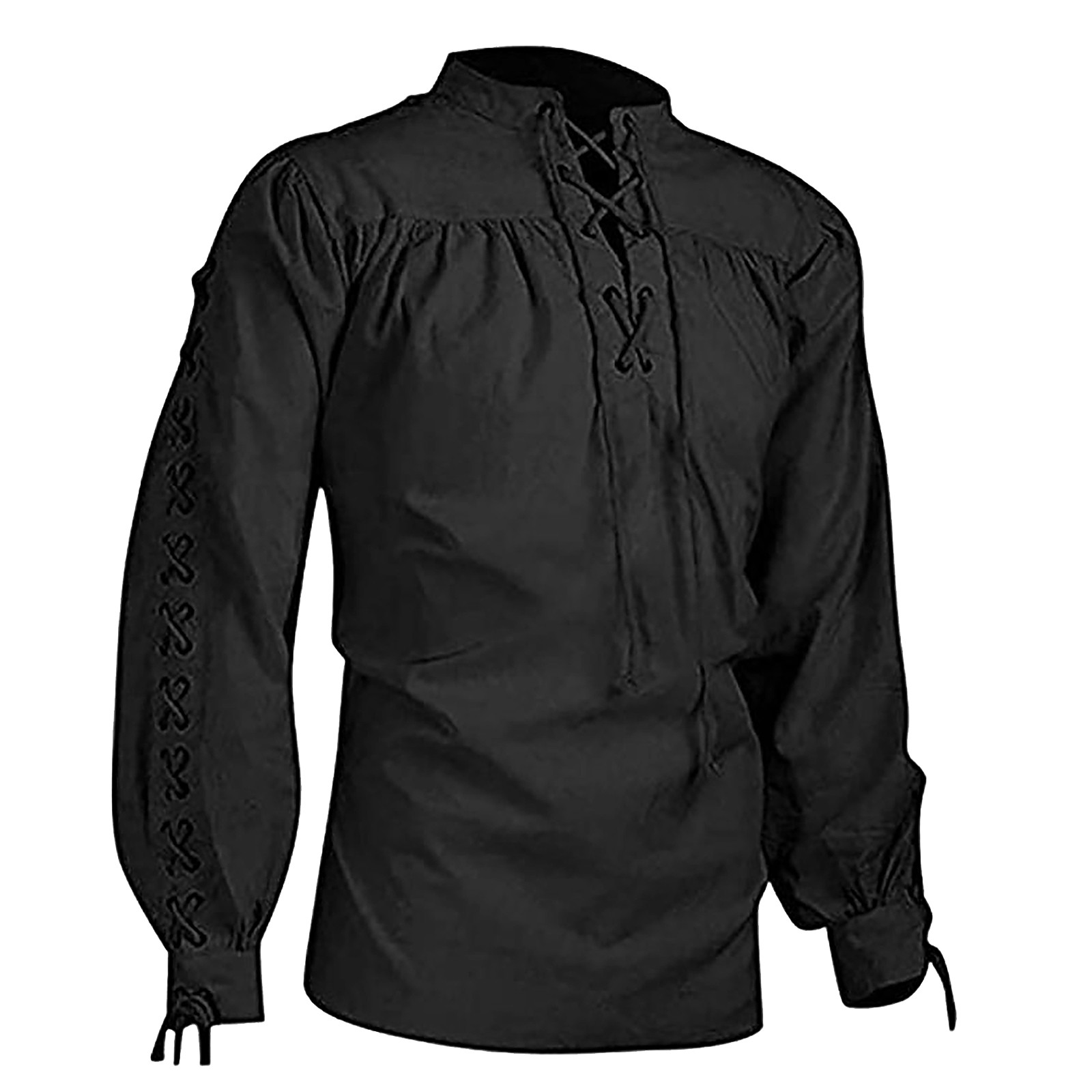 Déguisement viking chemise à lacets noir