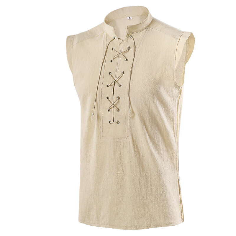 Déguisement viking chemise sans manches beige