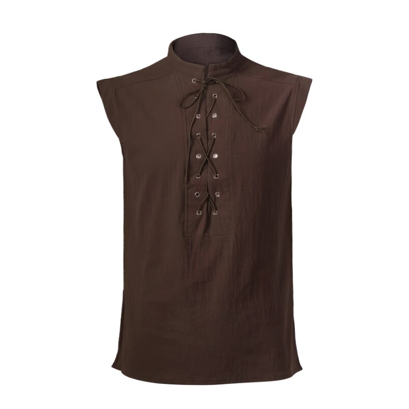 Déguisement viking chemise sans manches marron